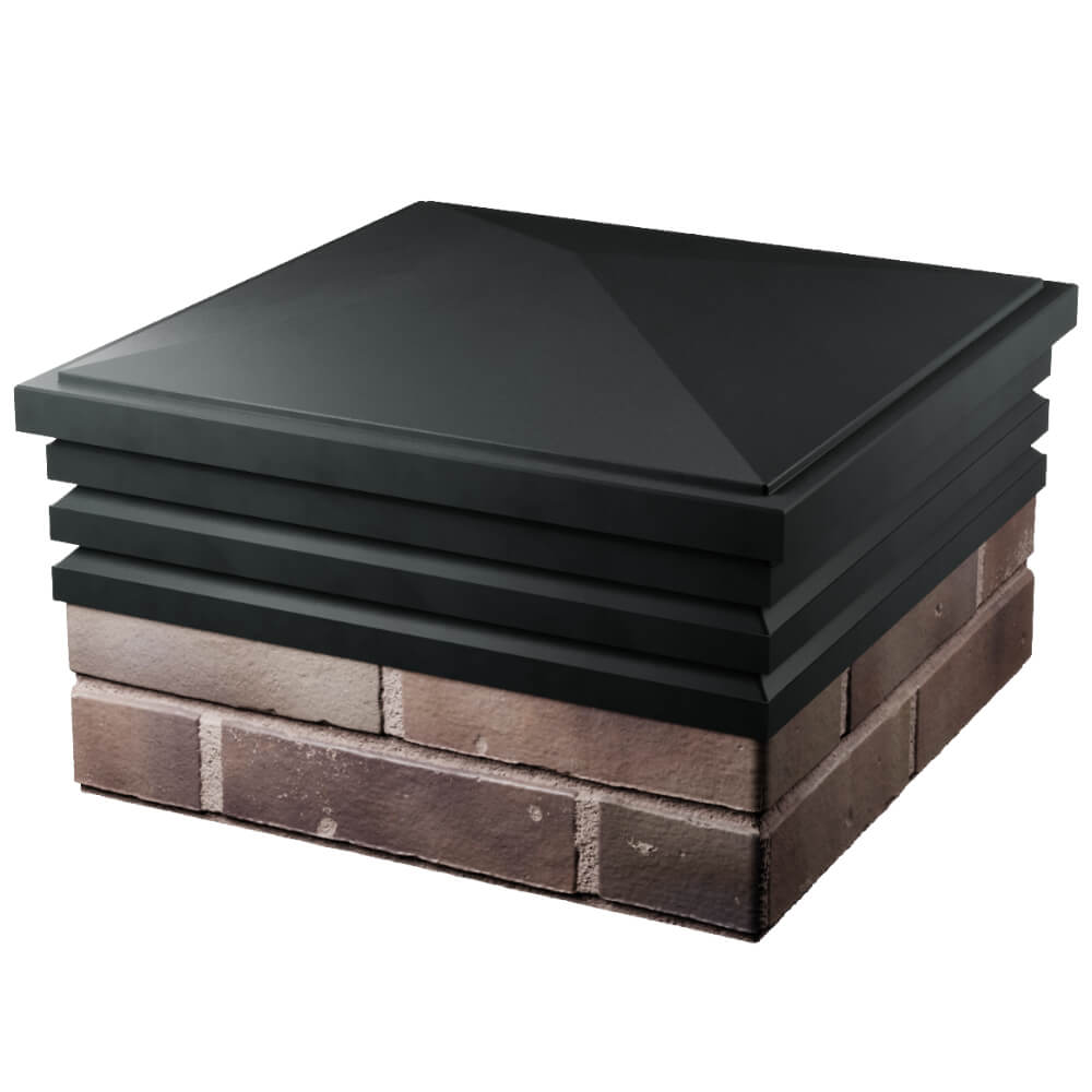 Колпак Zking Бона ХайТек Черный на столб 2х2 кирпича (513х513мм)