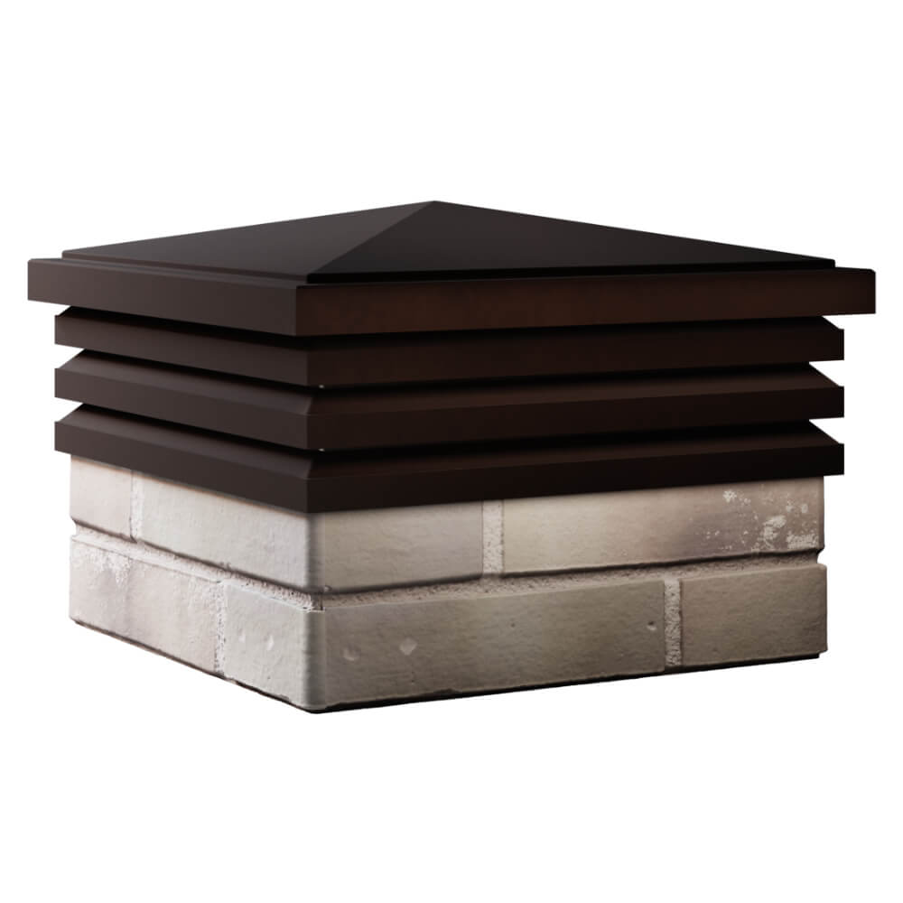 Колпак Zking Бона ХайТек Коричневый на столб 1.5х1.5 кирпича (385х385мм)